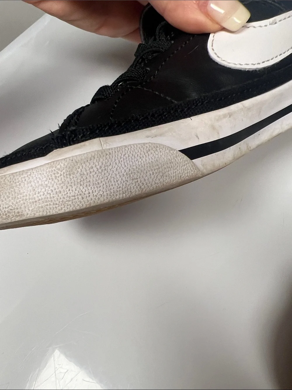 Nike Kids Black and White Hook-and-Loop Sneakers